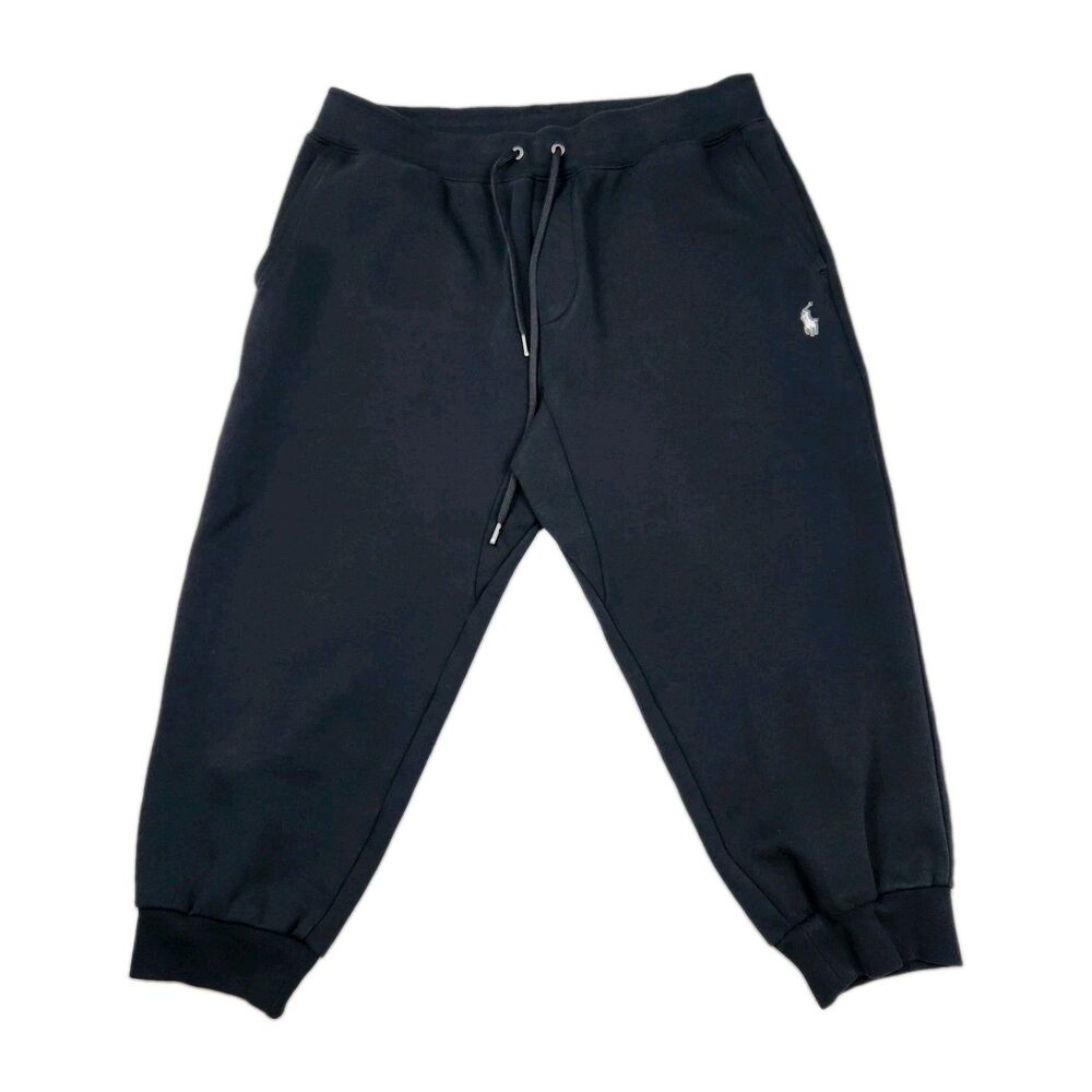 Polo Ralph Lauren Double-Knit Jogger Pants Men L Calf Length Black Logo Comfort